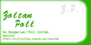 zoltan poll business card