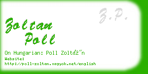 zoltan poll business card
